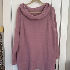 Venezia Mauve Cowl Neck Knit Sweater – Size 1X